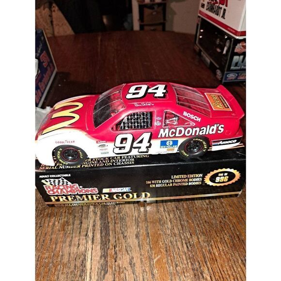 Vintage 96 Racing Champions Gold Bill Elliott McDonald Die Cast Nascar Race Car - Picture 4 of 10
